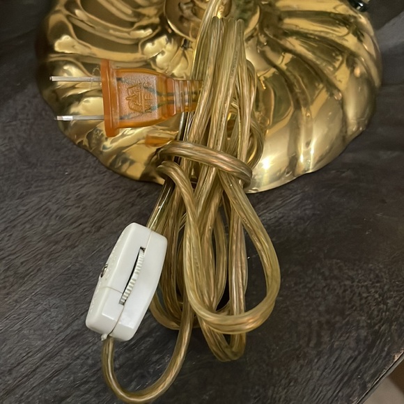 VTG Gooseneck Lamp Brass with Leaves - Picture 8 of 9